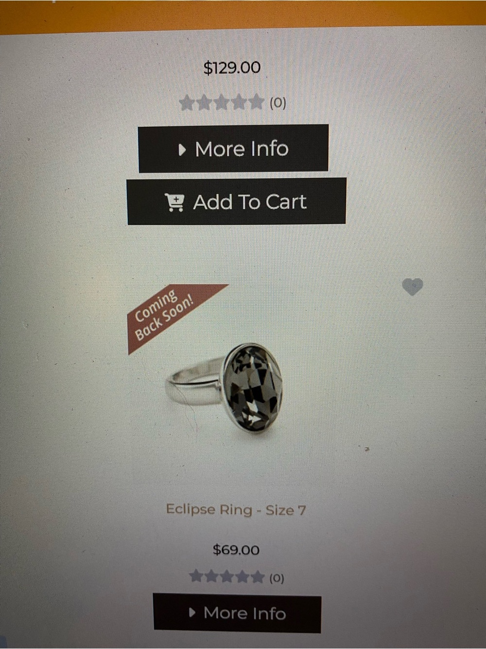 Touchstone Crystal Eclipse Ring in Smoky Gray/Silver